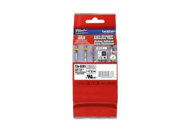 Immagine di Brother - Nastro con adesivo resistente - Nero/Bianco - TZES261 - 36mm x 8mt