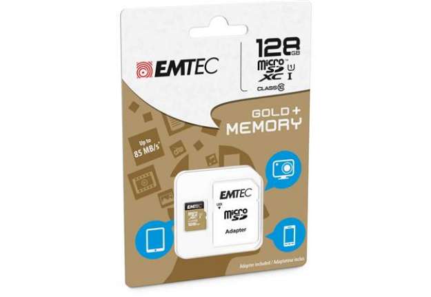 Immagine di Emtec - Micro SDXC Class 10 Gold + con Adattatore - ECMSDM128GXC10GP - 128GB