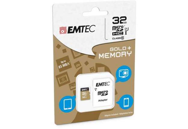 Immagine di Emtec - Micro SDHC Class 10 Gold + con Adattatore - ECMSDM32GHC10GP - 32GB