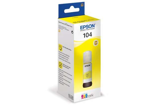 Immagine di Epson - Tanica - 104  - Giallo - C13T00P440  - 65ml