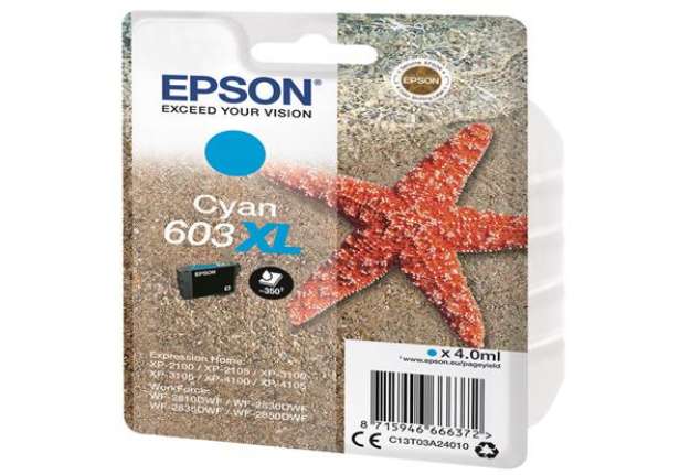 Immagine di Epson - Cartuccia ink - 603XL - ciano - C13T03A24010 - 350 pag