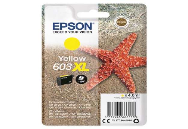 Immagine di Epson - Cartuccia ink - 603XL - giallo - C13T03A44010 - 350 pag