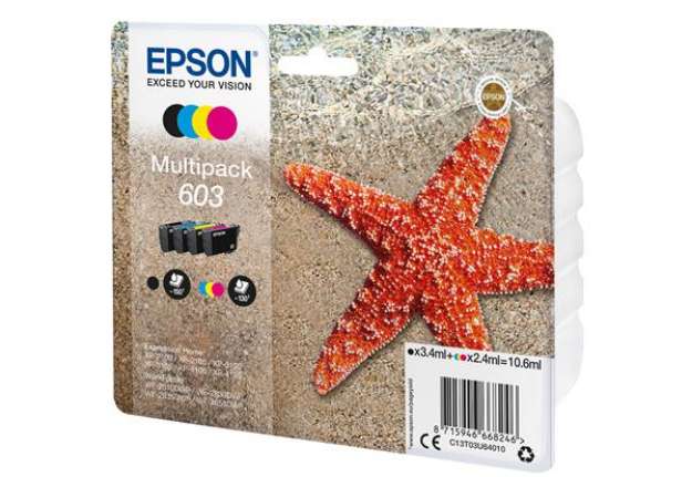 Immagine di Epson - Cartuccia ink - 603 - C/M/Y/K - C13T03U64010 - BK 3,4ml / C/M/Y 2,4ml cad