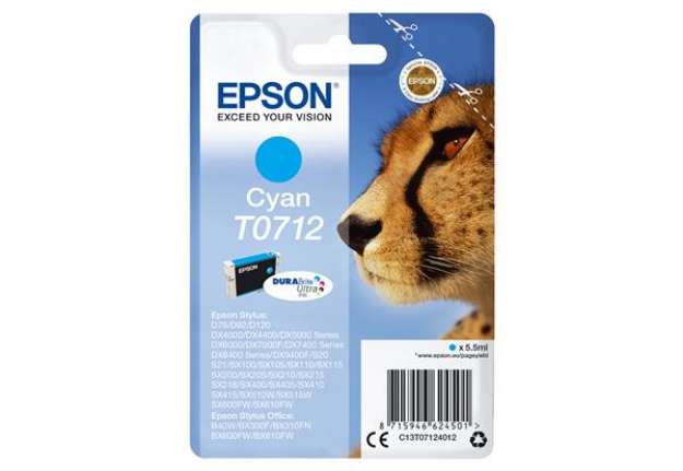 Immagine di Epson - Cartuccia ink - Ciano - T0712 - C13T07124012 - 5,5ml