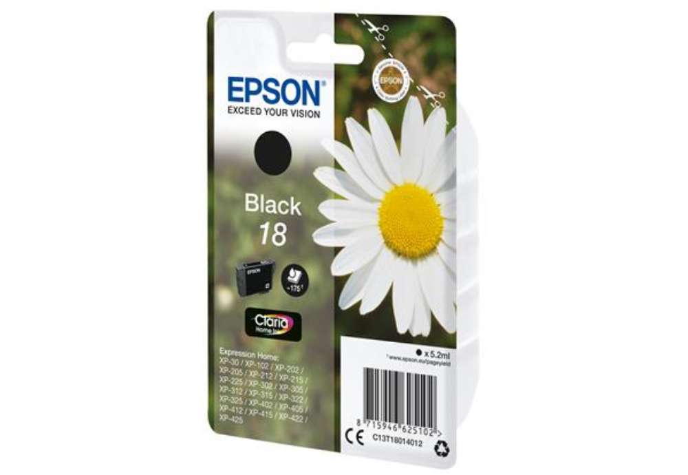 Immagine di Epson - Cartuccia ink - 18 - Nero - C13T18014012 - 5,2ml
