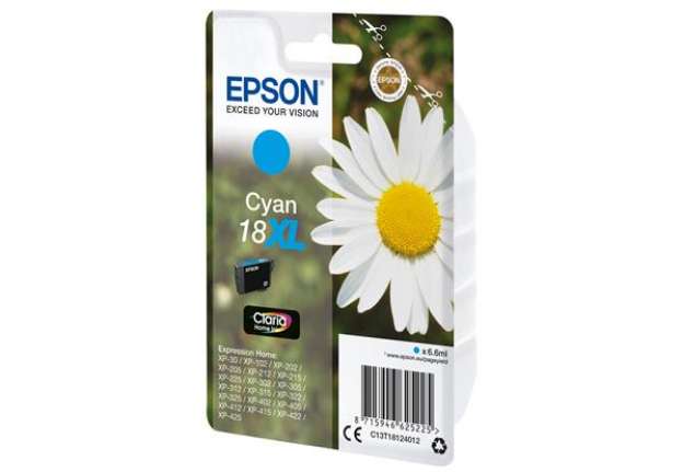 Immagine di Epson - Cartuccia ink - 18XL - Ciano - C13T18124012 - 6,6ml