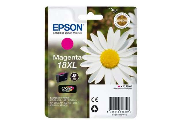Immagine di Epson - Cartuccia ink - 18XL - Magenta - C13T18134012 - 6,6ml