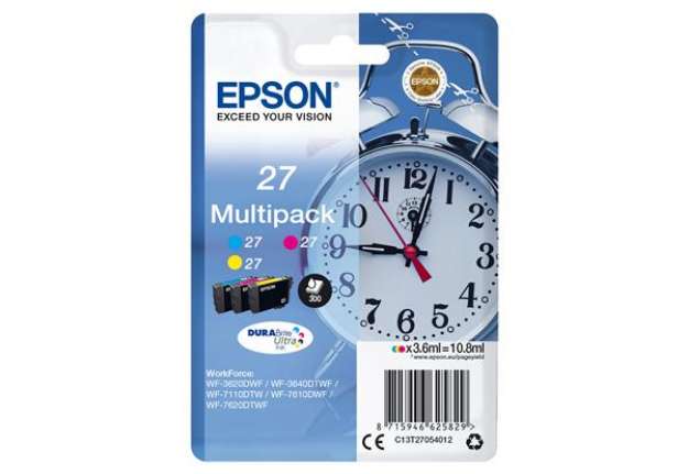 Immagine di Epson - Confezione Cartuccia ink - 27 - C/M/Y - C13T27054022 - 3,6ml cad