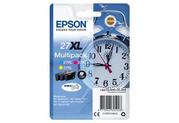 Immagine di Epson - Confezione Cartuccia ink - 27XL - C/M/Y - C13T27154022 - 10,4ml cad