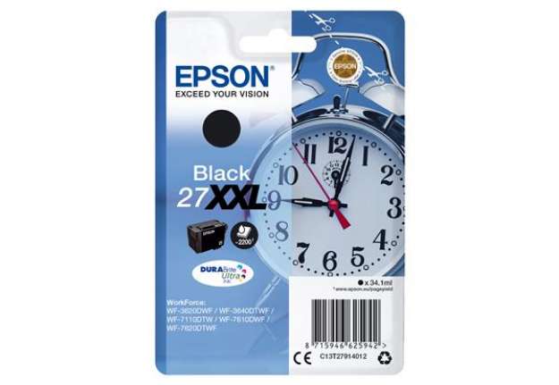 Immagine di Epson - Cartuccia ink - 27XXL - Nero - C13T27914012 - 34,1ml