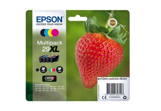 Immagine di Epson - Confezione Cartuccia ink - 29XL - C/M/Y/K - C13T29964012 - C/M/Y 6,4ml cad - K 11,3ml
