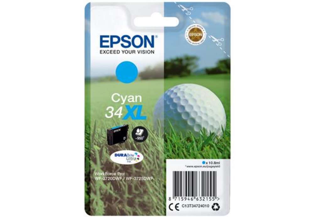 Immagine di Epson - Cartuccia ink - 34XL - Ciano - C13T34724010 - 10,8ml