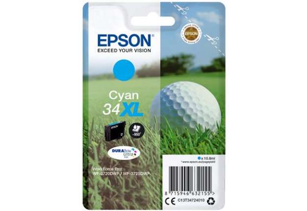 Immagine di Epson - Cartuccia ink - 34XL - Ciano - C13T34724010 - 10,8ml