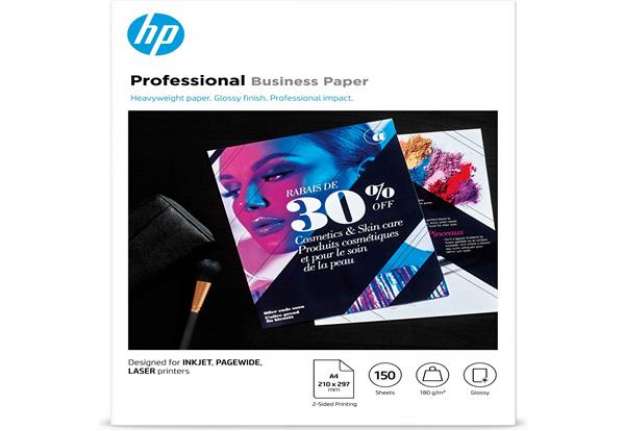 Immagine di Hp - Confezione da 150 fogli carta professionale lucida HP per getto d'inchiostro A4 - 3VK91A
