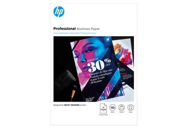 Immagine di Hp - Confezione da 150 fogli carta originale professionale lucida HP per getto d'inchiostro A3 - 7MV
