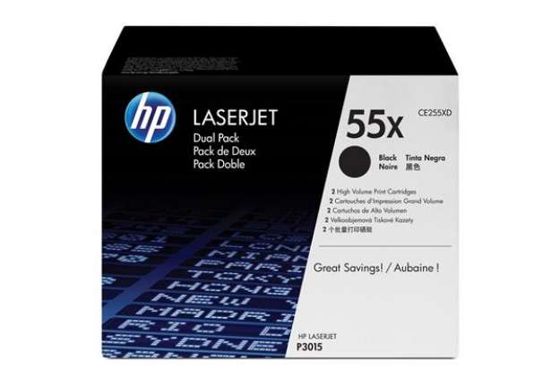 Immagine di Hp - Confezione 2 Toner originale - 55X - Nero - CE255XD - 12.500 pag/cad