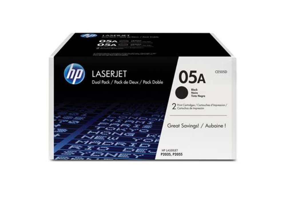Immagine di Hp - Confezione 2 Toner originale - 05A - Nero - CE505D - 2.300 pag cad