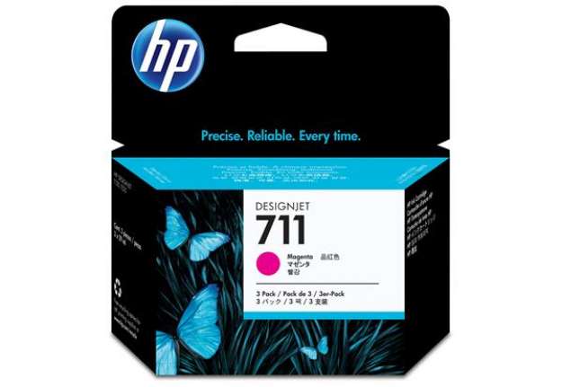Immagine di Hp - Confezione 3 cartucce ink originale - 711 - Magenta - CZ135A - 29ml cad