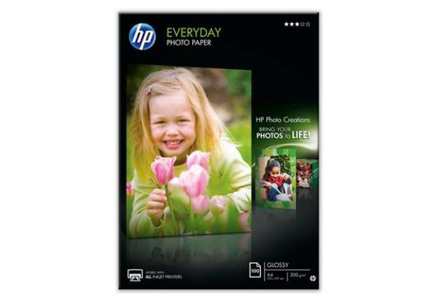 Immagine di Hp - Confezione da 100 Fogli Carta originale fotografica lucida Hp Everyday - A4 - 210 x 297 mm - Q2