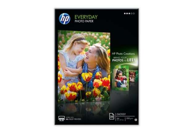 Immagine di Hp - Confezione da 25 Fogli Carta originale fotografica lucida Hp Everyday - per inkjet - A4 - 210 x