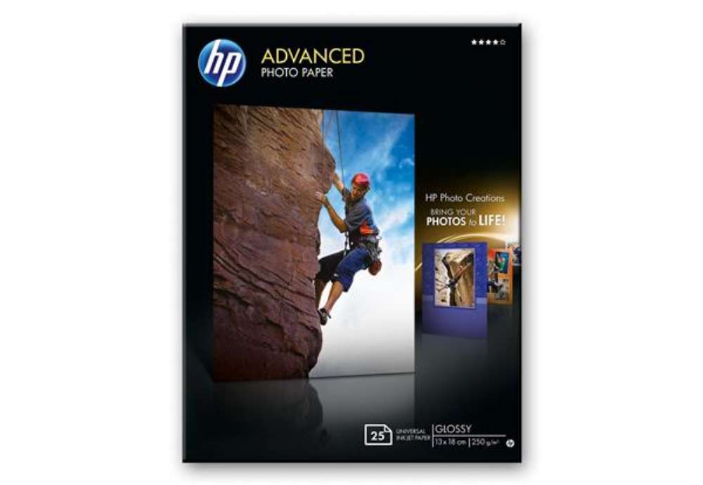 Immagine di Hp - Confezione da 25 Fogli Carta originale fotografica lucida 13 x 18 cm senza margini Hp Advanced