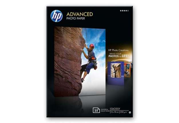 Immagine di Hp - Confezione da 25 Fogli Carta originale fotografica lucida 13 x 18 cm senza margini Hp Advanced