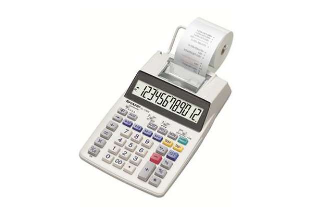 Immagine di Calcolatrice da tavolo scrivente EL1750V - 150x230x51,5 mm - 12 cifre - Bianco - Sharp - EL1750V
