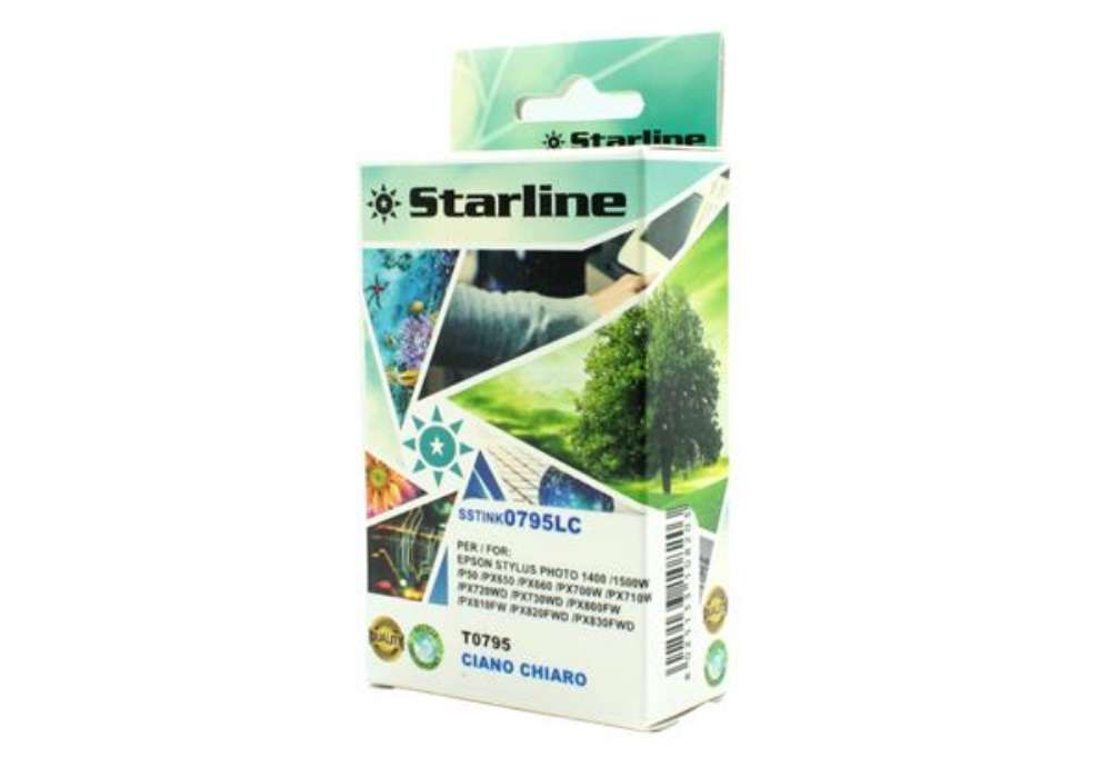 Immagine di Starline - Cartuccia ink - per Epson - Ciano chiaro - C13T079540 - 13,8ml