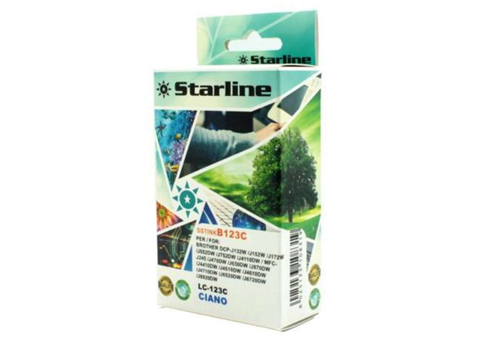 Immagine di Starline - Cartuccia ink - per Brother - Ciano - LC123C  - 10ml