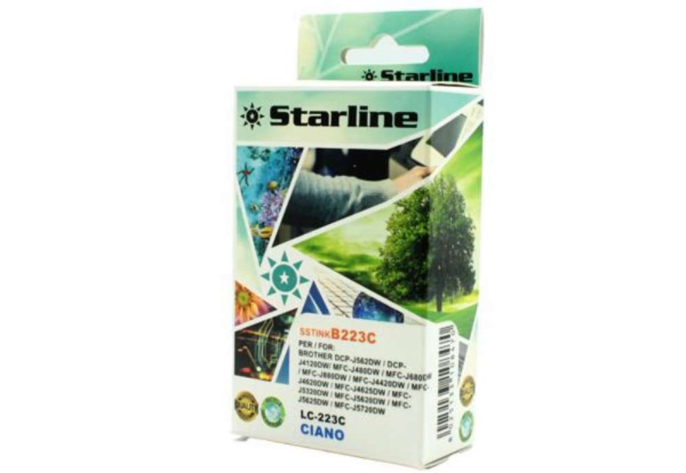 Immagine di Starline - Cartuccia ink - per Brother - Ciano - LC223C - 9ml