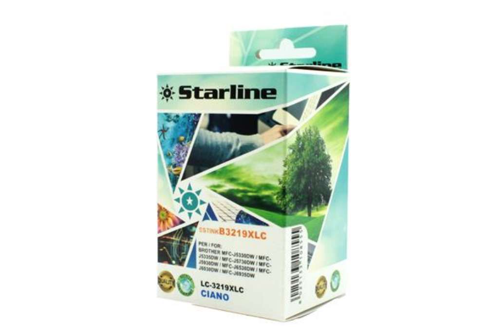 Immagine di Starline - Cartuccia ink - per Brother - Ciano - LC3219XLC - 17ml