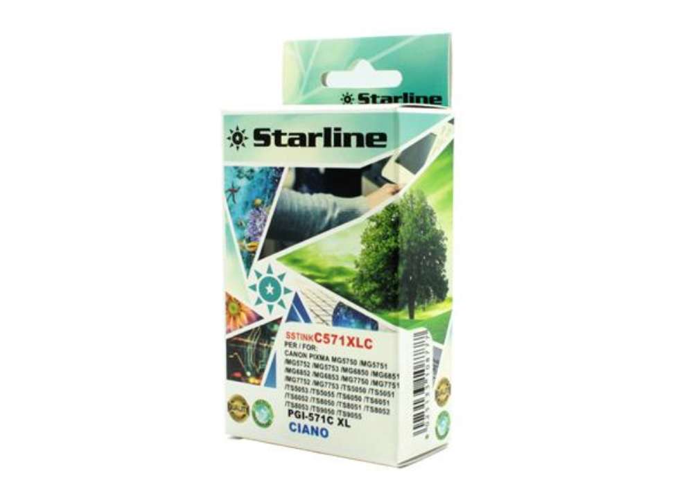 Immagine di Starline - Cartuccia ink - per Canon - Ciano - CLI571C - 12,4ml