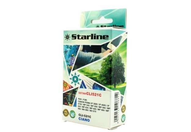Immagine di Starline - Cartuccia ink - per Canon - Ciano - CLI521 C - 2934B001- 9ml