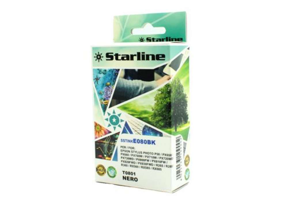 Immagine di Starline - Cartuccia ink - per Epson - Nero - C13T08014011 - T0801 - 11,4ml
