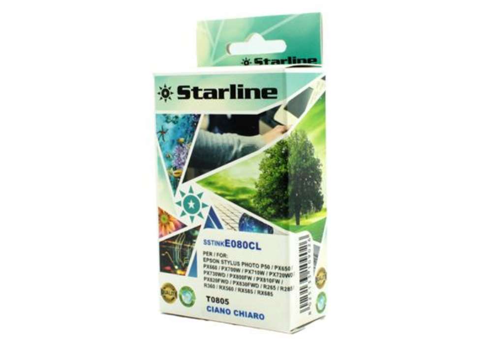 Immagine di Starline - Cartuccia ink - per Epson - Ciano - C13T08024011 - T0802 - 11,4ml