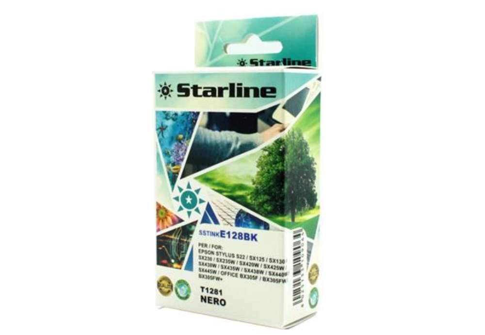 Immagine di Starline - Cartuccia ink - per Epson - Nero - C13T12814012 - T1281 - 10ml