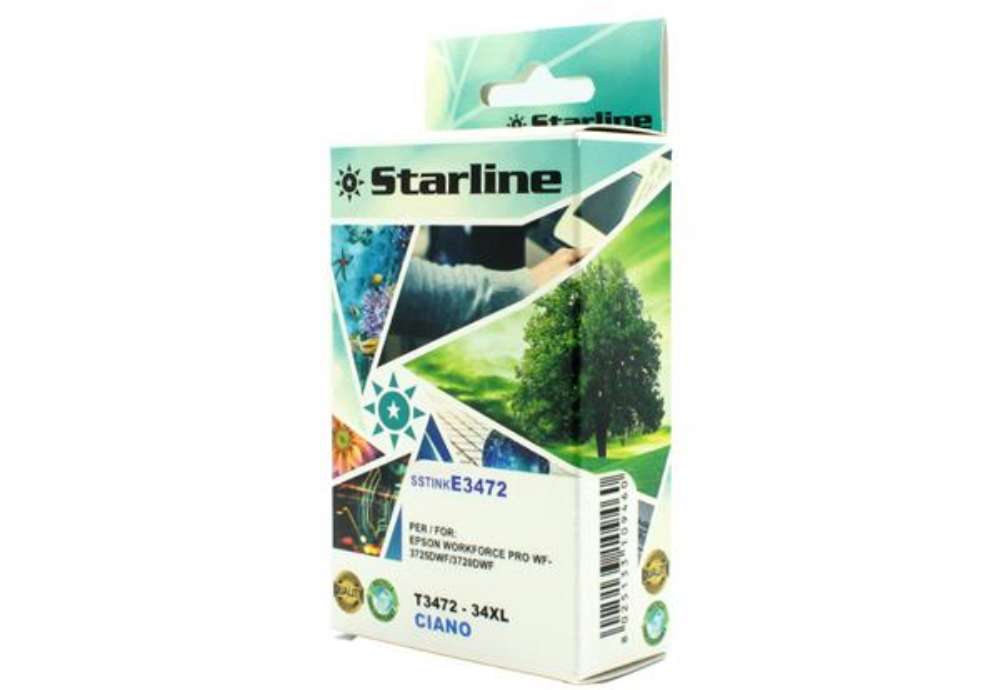 Immagine di Starline - Cartuccia ink - per Epson - Ciano - C13T34724010 - 34XL -10,80ml