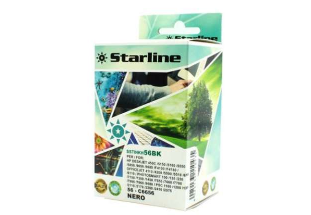 Immagine di Starline - Cartuccia ink Compatibile - per HP 56 - Nero -C6656AE