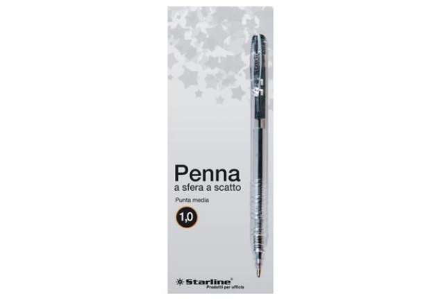 Immagine di Penna a sfera a scatto - punta 1,0mm - nero  - Starline - conf. 20 pezzi