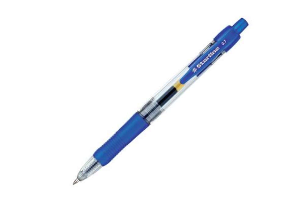 Immagine di Penna a sfera a scatto con inchiostro gel - punta fine 0,7mm - blu - Starline