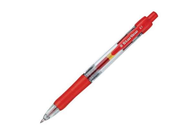 Immagine di Penna a sfera a scatto con inchiostro gel - punta fine 0,7mm - rosso - Starline