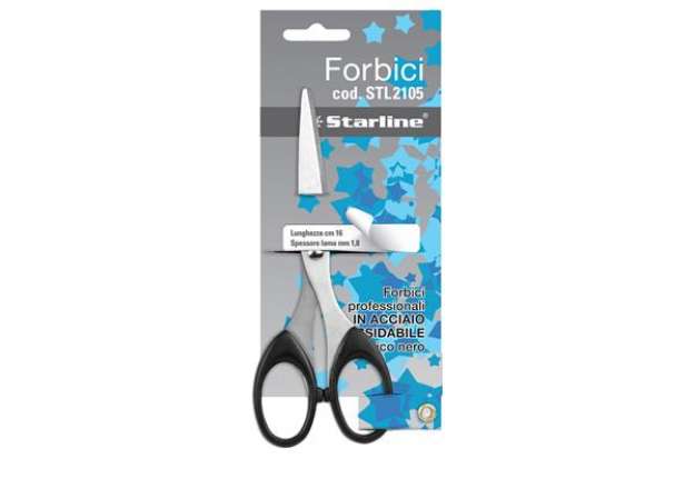 Immagine di Forbici - 16 cm - lama in acciaio - impugnatura in ABS - nero - Starline