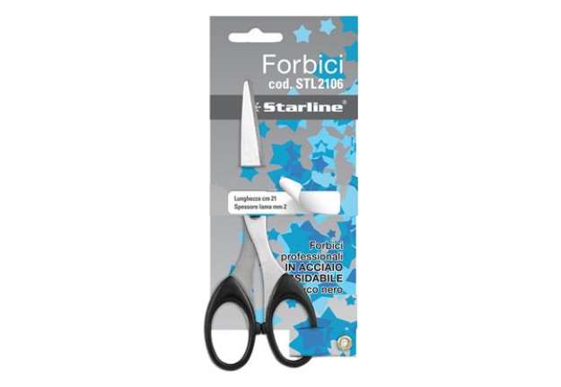 Immagine di Forbici - 21 cm - lama in acciaio - impugnatura ABS - nero - Starline