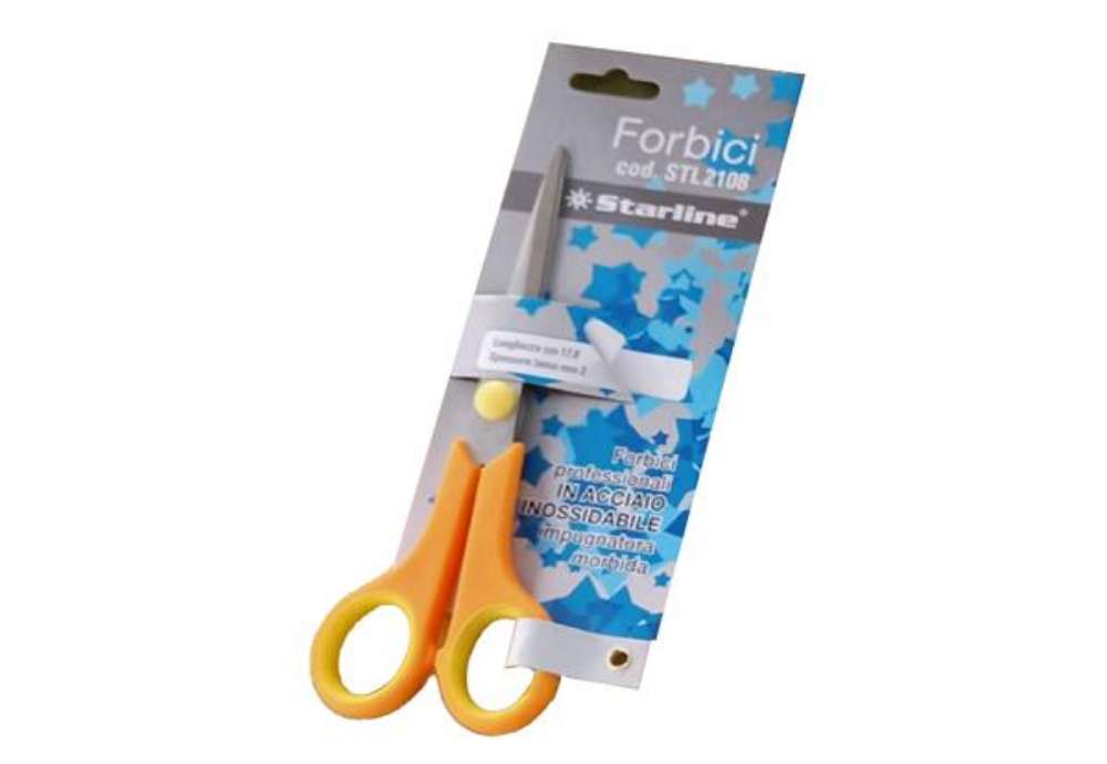Immagine di Forbici - 17,8 cm - lama in acciaio - impugnatura morbida - arancione - Starline