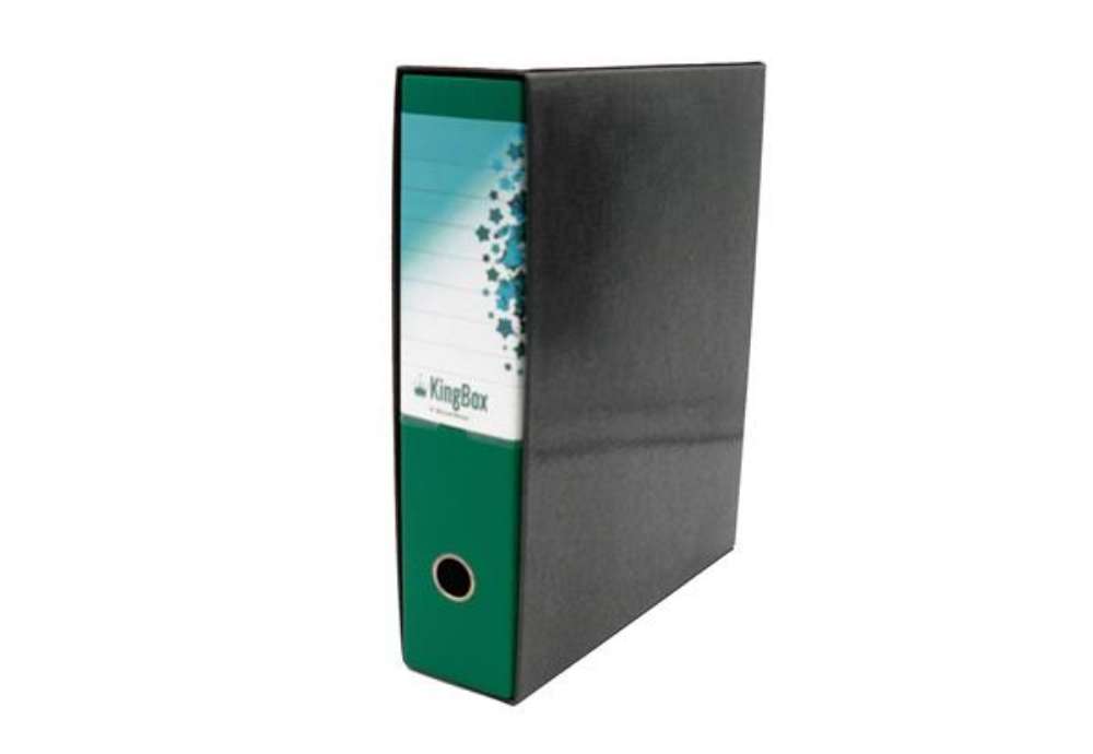 Immagine di Registratore Kingbox - dorso 8 cm - protocollo 23 x 33 cm - verde - Starline