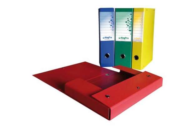 Immagine di Scatola progetto KingPro - con portaetichetta - dorso 4 cm - rosso - Starline
