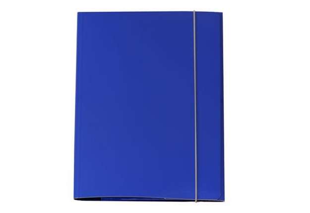 Immagine di Cartellina con elastico - cartone plastificato - 3 lembi - 25x34 cm - blu - Queen - Starline