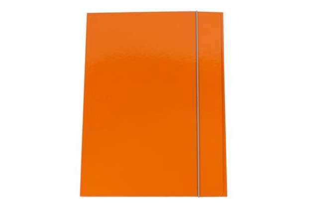 Immagine di Cartellina con elastico - cartone plastificato - 3 lembi - 25x34 cm - arancio - Queen - Starline