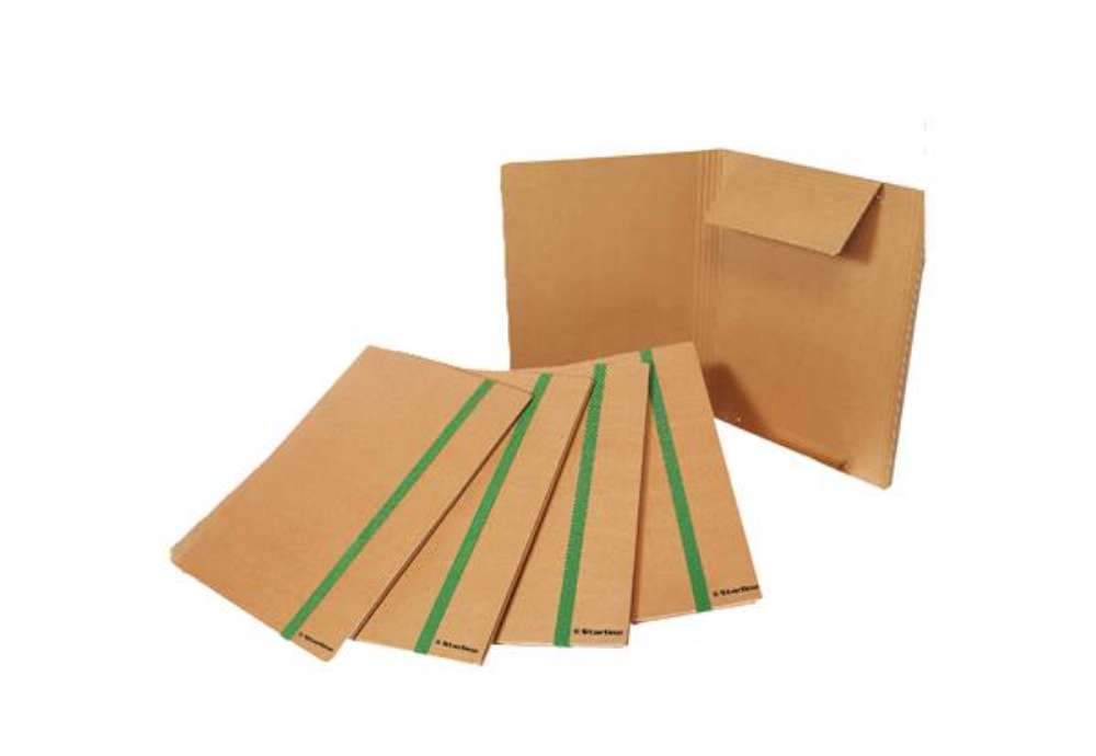 Immagine di Cartella 3 lembi con elastico piatto - 25 x 35 cm - dorso variabile - cartoncino - avana - Starline