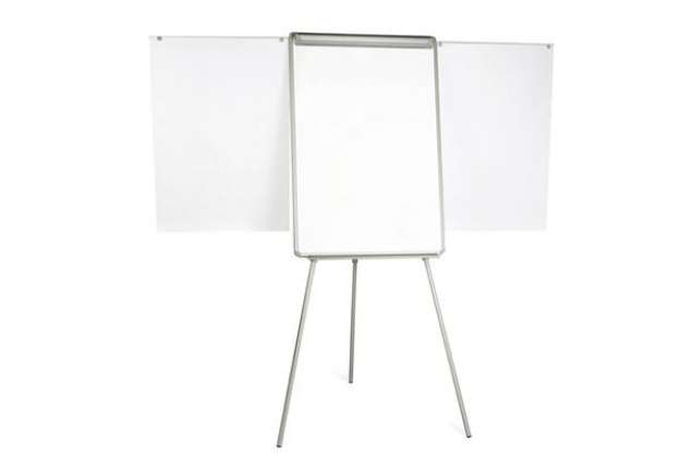 Immagine di Lavagna portablocco con bracci estensibili - 70 x 102 cm - bianco - Starline